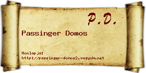 Passinger Domos névjegykártya